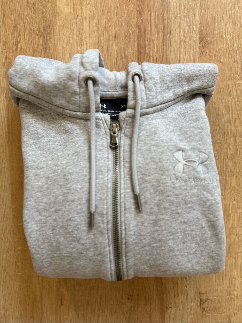 Under Armour Light Gray Full-Zip Hoodie Jacket